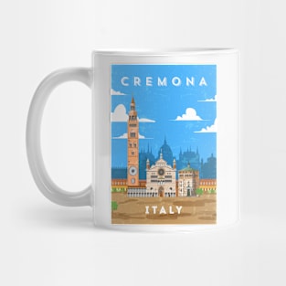 Cremona, Italy. Retro travel minimalist poster Mug